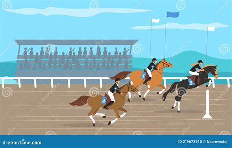 Horse Race Illustration Stock Vector Illustration Of Rider 279673515