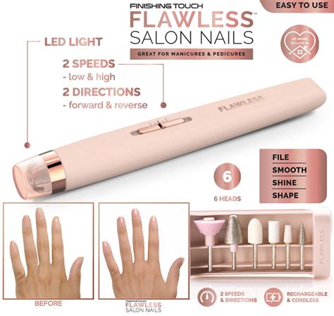 Flawless Salon Nails Kit Electronic Nail File And Full Manicure And