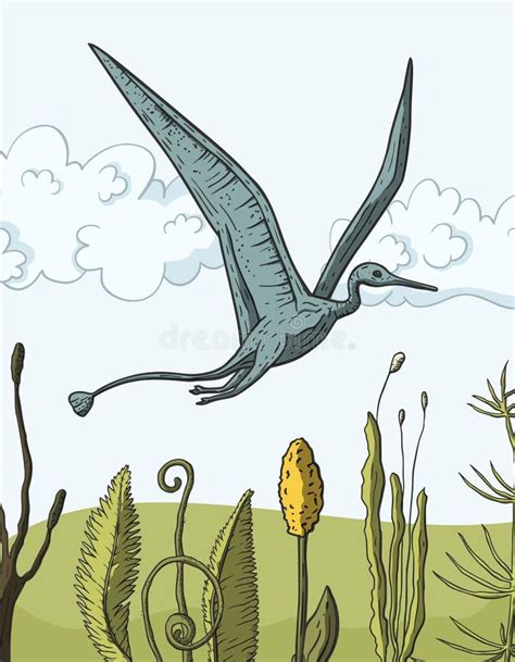 Dinosaurio De Pteranodon En Su H Bitat Ilustraci N Del Vector