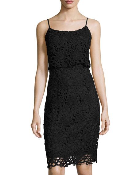 Nanette Nanette Lepore Strappy Lace Peplum Sheath Dress Neiman Marcus