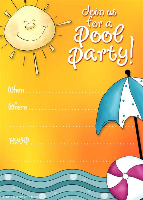 45 Pool Party Invitations | Kitty Baby Love