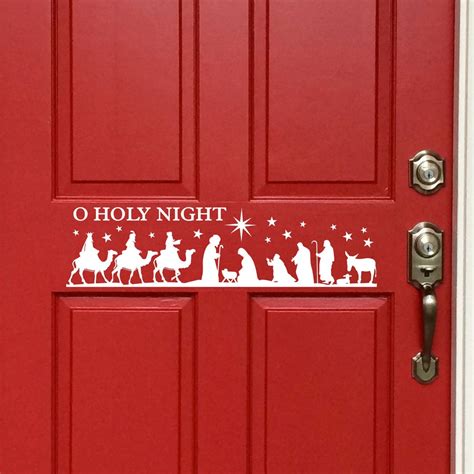 Holiday Wall Decal O Holy Night Nativity Scene Christmas Decor Home Office School Church