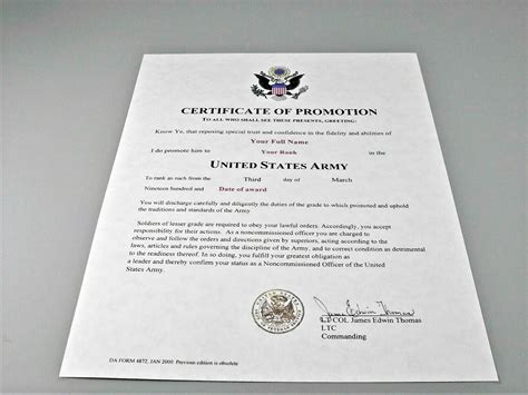 Army Enlisted Promotion Certificate Hot Sex Picture