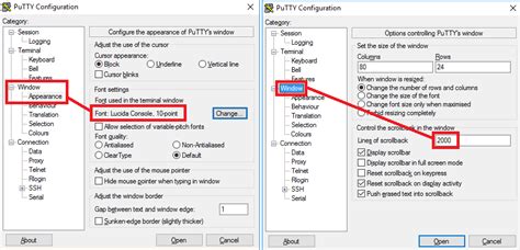 PuTTY Cambiar configuración por defecto SYSADMIT