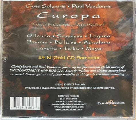 Chris Spheeris Paul Voudouris Europa K Gold Disc Hobbies Toys