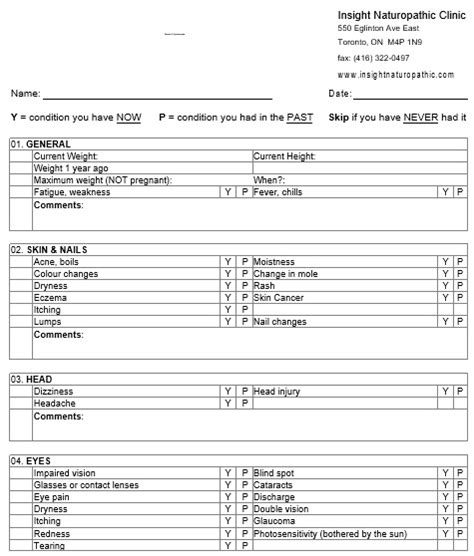 Printable Review Of Systems Templates Checklists Word Best