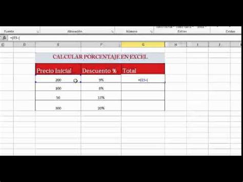 CALCULAR DESCUENTO EN PORCENTAJE EXCEL 2010 YouTube 0 Hot Sex Picture