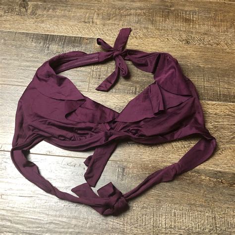 Kona Sol Maroon Bikini Top Swim Suit Size XL Gem