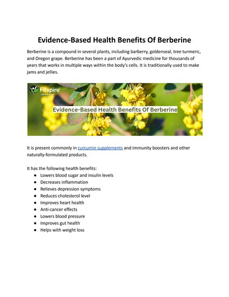 Health Benefits of Berberine by officialamit - Issuu