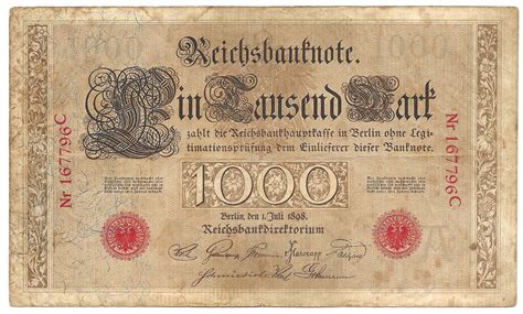 Mark Reichsbanknote Sceau Rouge Allemagne Numista