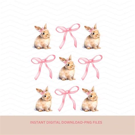 Coquette Bunny Png Easter Png Easter Vibes Png Easter Bunny Png Easter