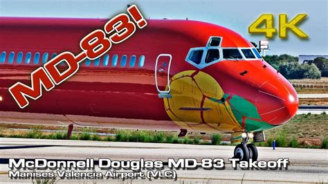 McDonnell Douglas MD 83 4K Takeoff Sound YouTube