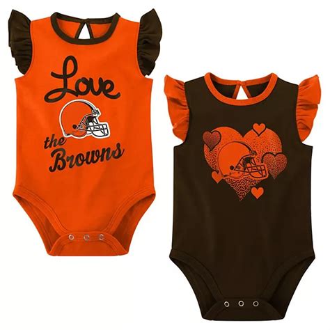 Girls Newborn & Infant Brown/Orange Cleveland Browns Spread the Love 2 ...