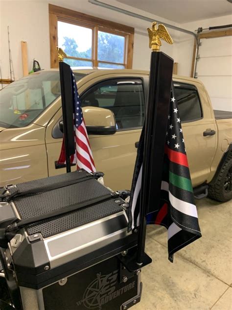 #1 Semi Truck Flag Mount W/ Vibrant 11.5x15" Flag - Black