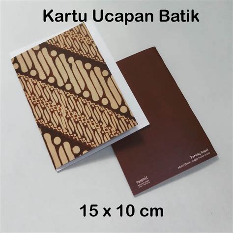 Jual Kartu Ucapan Batik Greeting Card Gift Card Motif Paranggapit Isi