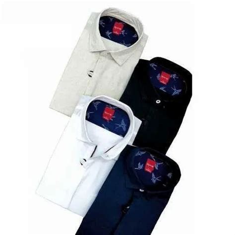 Collar Neck Mens Linen Shirt Full Or Long Sleeves Casual Wear At Rs