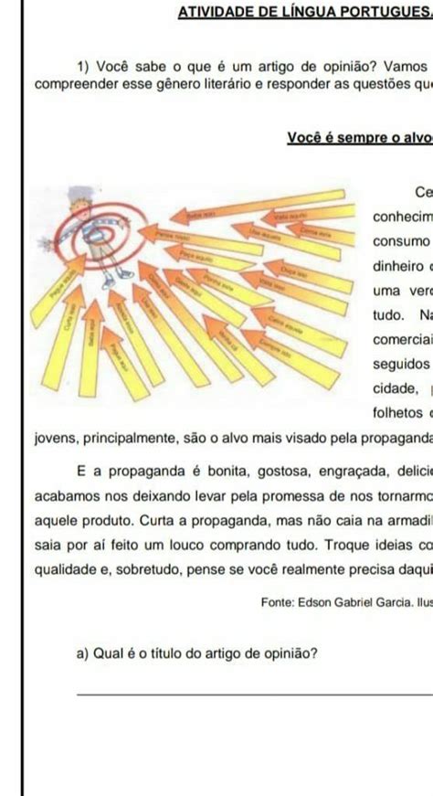 Observe atentamente a imagem apresentada no artigo de opinião o que