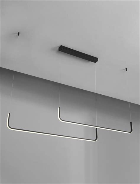 Nova Luce Suspension Strita Sandy Black Aluminium