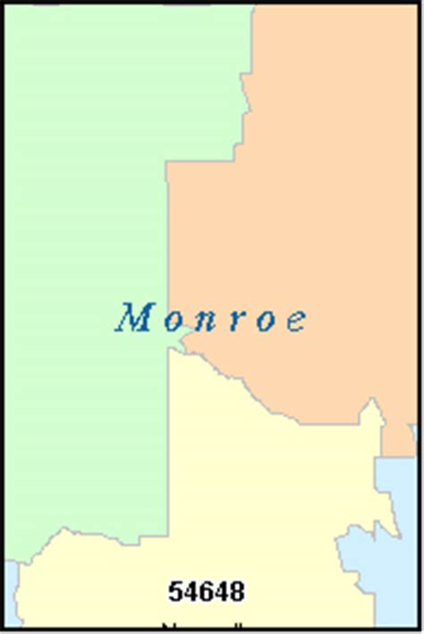 MONROE County, Wisconsin Digital ZIP Code Map