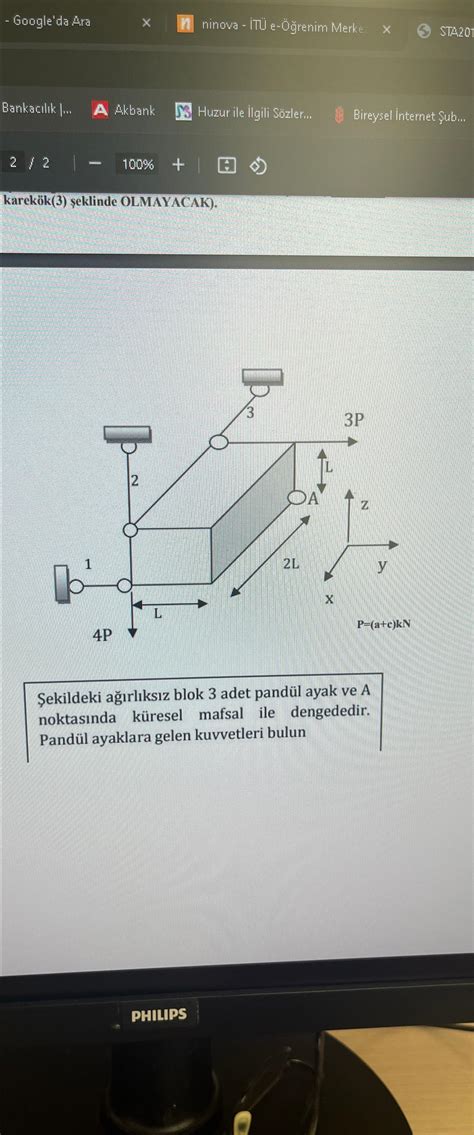 Solved Sekildeki A Rl Ks Z Blok Adet Pand L Ayak Ve A Chegg