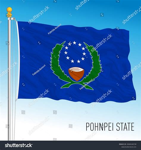 Pohnpei State Official National Flag Micronesia Stock Vector (Royalty ...