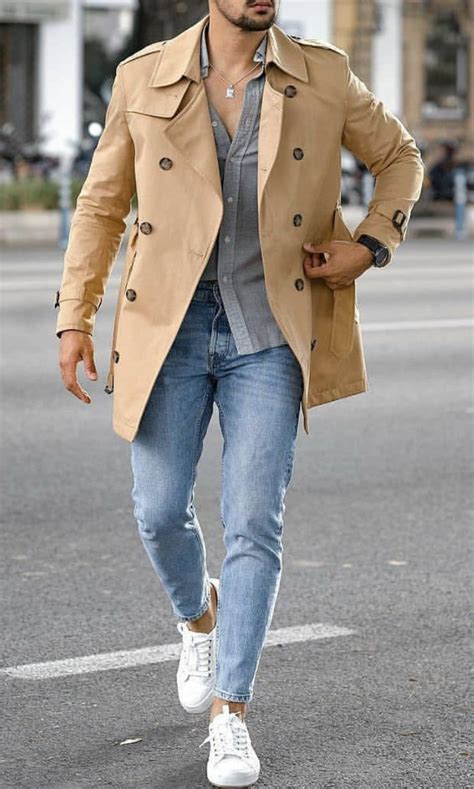 Beige Trench Coat Men S Outfit Pei Fine