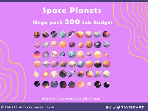 Planets Sub Badges Twitch Space Badges Twitch Sub Badges Galaxy Sub