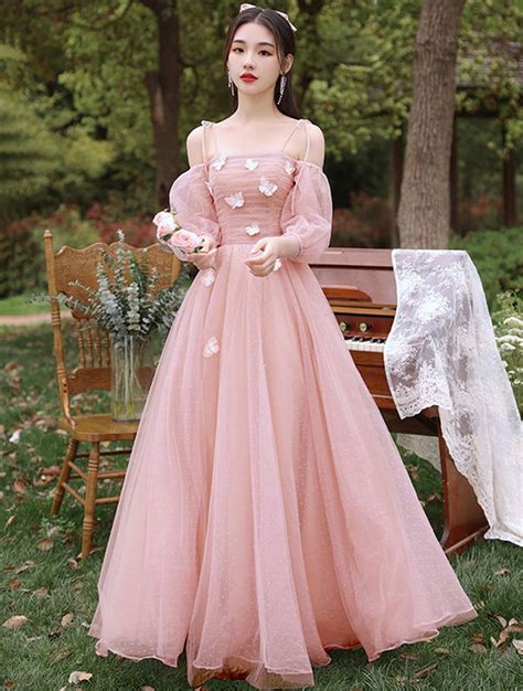 Size S Style Style B Pink Evening Dress A Line Evening Dress