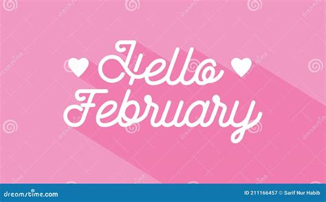 Hello February Banner Vector Illustration Stock Vector Illustration