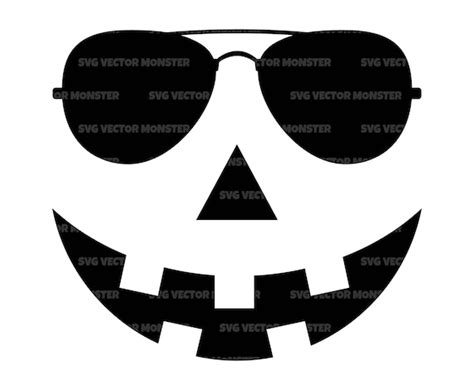 Pumpkin Face Svg Sunglasses Svg Jack O Lantern Svg Etsy Canada