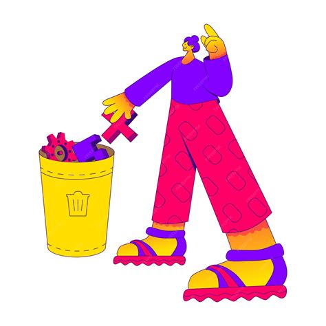 Premium Vector | Woman gets rid of unnecessary parts