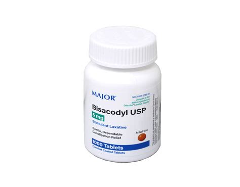 Major Pharmaceuticals Bisacodyl Mg Laxative Tablets Count