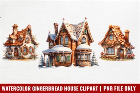 Watercolor Gingerbread House Clipart Graphic By Craftart Creative Fabrica