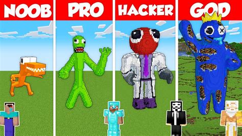 Rainbow Friends Statue Base Challenge Minecraft Battle Noob Vs Pro