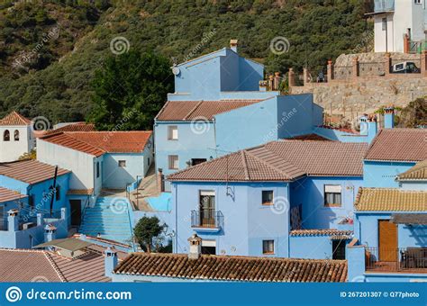 Juzcar Spain November View Of The Blue Buildings In The