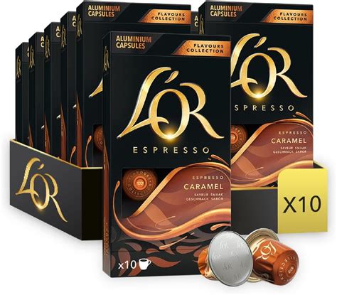 L OR Espresso Caramel Flavour Coffee Pods X10 Pack Of 10 Total 100