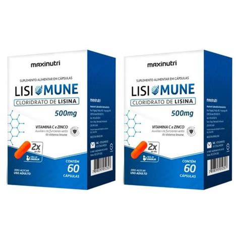 Lisimune Cloridrato De Lisina Vitamina C Zinco Mg Cps