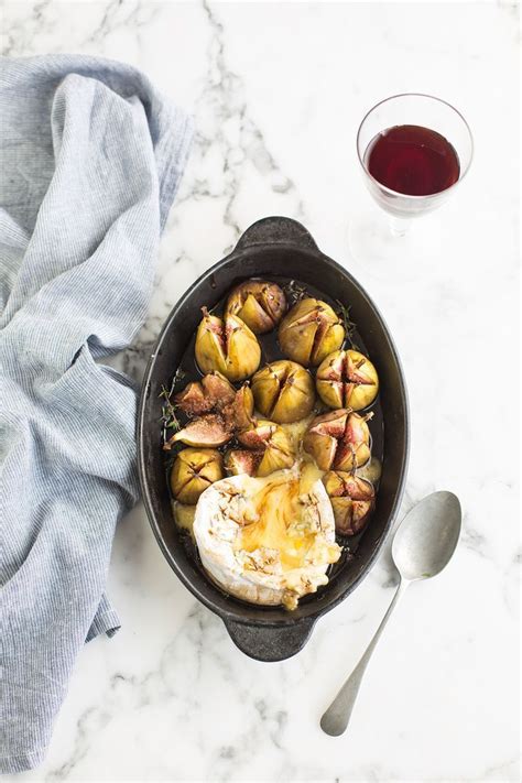 Baked Camembert Figs With A Thyme Balsamic Glaze Recipe Drizzle