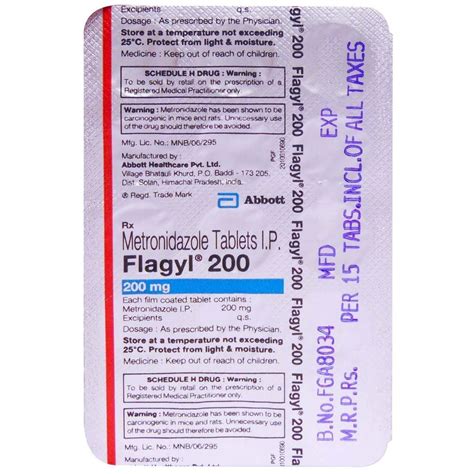 Flagyl 200 Metronidazole 200mg Tablet At Rs 155stripe In Nagpur Id