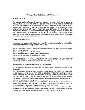 Fillable Online Change The Definition Of Blindness Fax Email Print