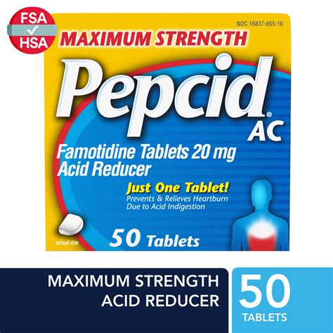 Pepcid Ac Maximum Strength Heartburn Medicine 20 Mg Famotidine 50 Ct