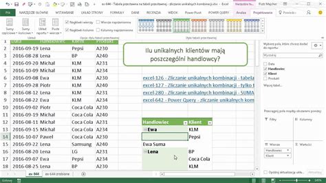 Excel Tabela Przestawna Na Tabeli Przestawnej Youtube