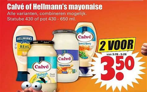 Calvé of Hellmann s mayonaise aanbieding bij Dirk