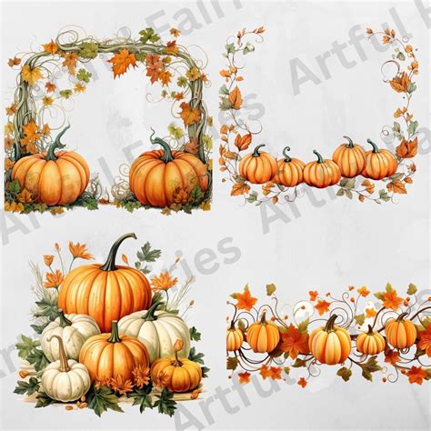 Pumpkin Border Fall Border PNG Fall Border Clipart Fall Clipart Fall ...