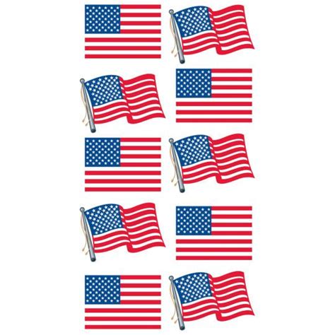 Show Off Your Patriotic Spirit With These Metallic Stickers Featuring American Flags These