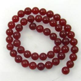 UK Semi Precious And Gemstone Beads Malay Jade Dyed Deep Red 8mm