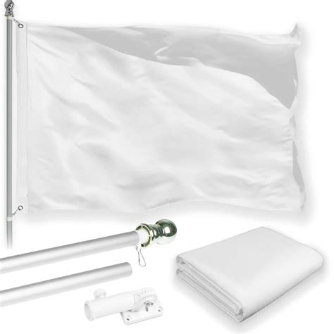 G Combo Pack Feet Tangle Free Spinning Flagpole Silver Solid