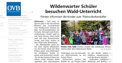 Wildenwarter Sch Ler Besuchen Wald Unterricht Ovb Heimatzeitungen