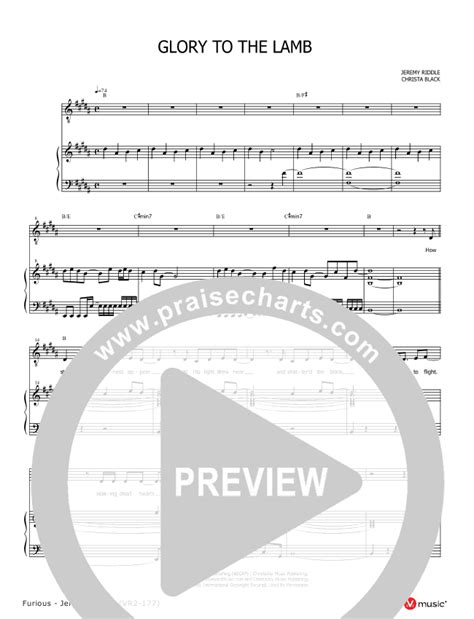 Glory To The Lamb Sheet Music Pdf Jeremy Riddle Praisecharts