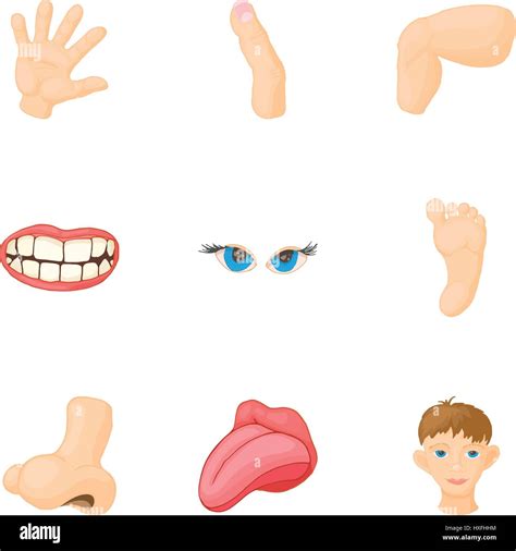 Body Parts Icons Set Cartoon Style Stock Vector Image Art Alamy